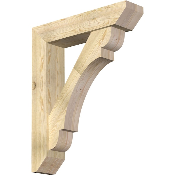 Ekena Millwork Olympic Slat Rough Sawn Bracket w/ Offset Brace, Douglas Fir, 8"W x 36"D x 44"H BKT0806X36X44OLY06RDF - main